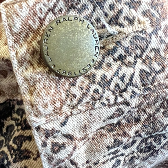 LAUREN RALPH LAUREN ANIMAL PANTS BROWN TAN BOOTCUT PANTS HIGH RISE SIZE 16 - Picture 7 of 11